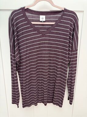 CAbi Striped V Neck Sweater
